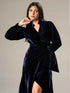 Velvet Blue Wrap Dress