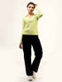 Rib Cotton Full Sleeve Top with Collar