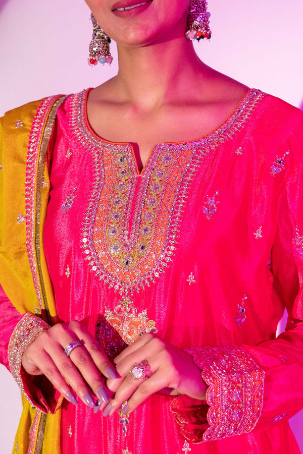 Farsi Rani Pink Luxe 3 Piece Kurta Set