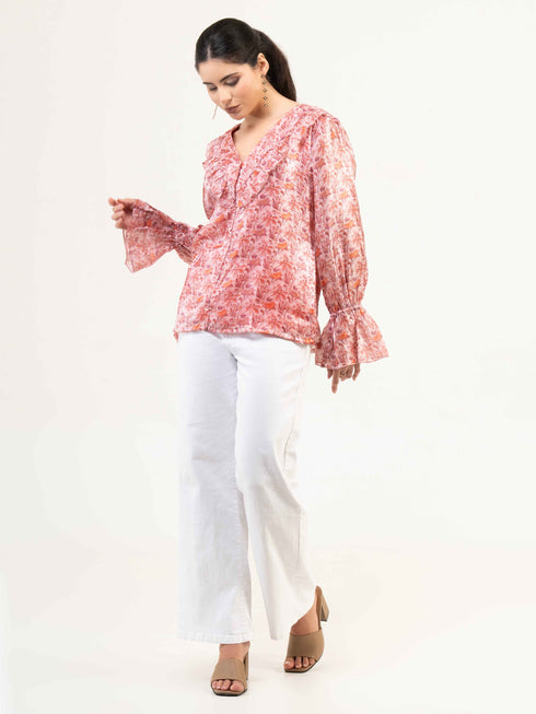 Women Fandi Floral Printed Top