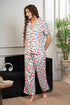 Women Satin Floral Printed Night Suit