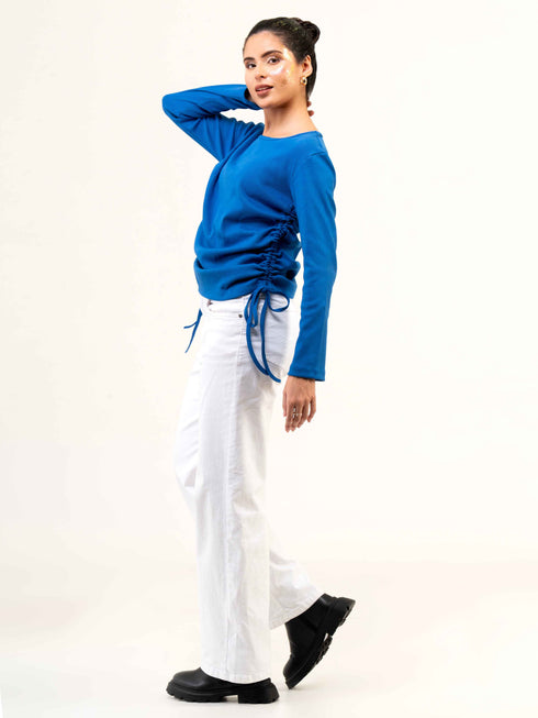 Women Rib Cotton Full Sleeve Top