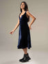 Velvet Blue Midi Dress