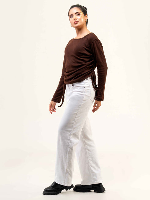 Women Rib Cotton Full Sleeve Top