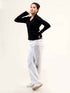 Rib Cotton Full Sleeve Top with Collar