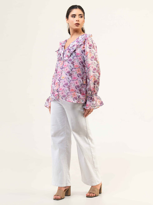 Women Fandi Floral Printed Top
