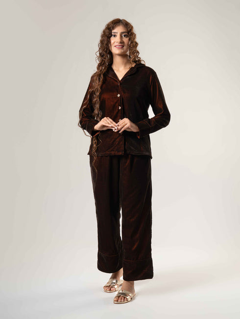 Women's Velvet Winter Nightsuit