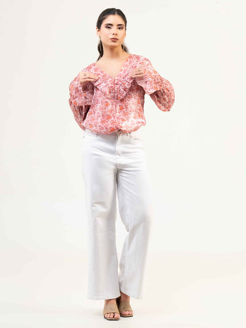 Women Fandi Floral Printed Top